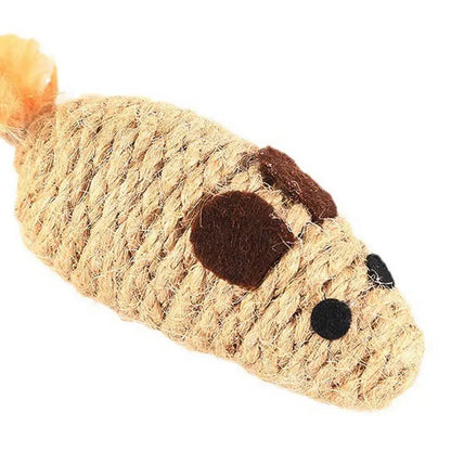 Jouet Interactif pour Chat – Souris en Peluche avec Plumes